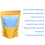 Yellow packaging with labeled ingredients on a white background